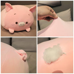 Jensquaify pig plush pillow in a kids' room doubles as a soft toy.