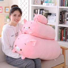 Jensquaify pig plush pillow on a sofa adds cute decor and comfort.