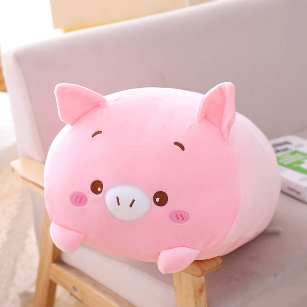 Jensquaify pig plush pillow close-up showing ultra-soft fur for cozy comfort.