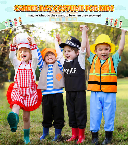 Jeowoqao chef costume with hat, ideal for kitchen pretend play