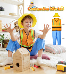 Jeowoqao construction worker costume set, durable materials for active adventures