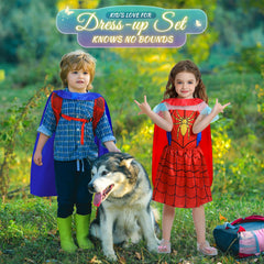 Jeowoqao elastic waist skirts grow with kids during long dress up sessions.