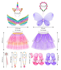Jeowoqao flower crown and headband finish the princess ensemble.