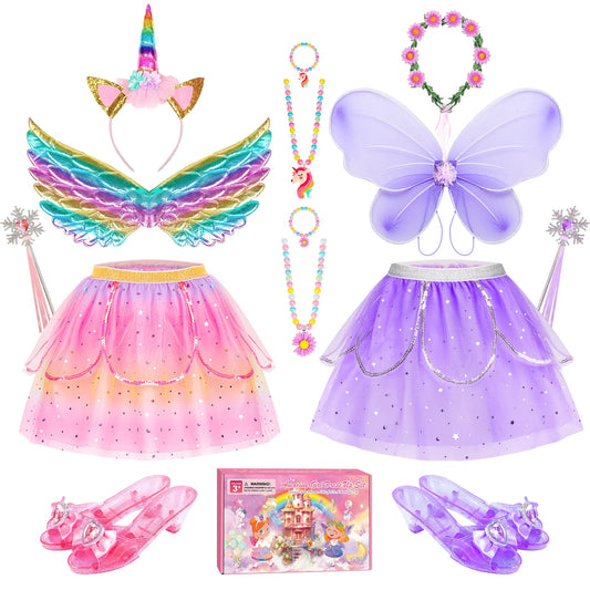 Jeowoqao kids princess dress set for imaginative play and storytelling.