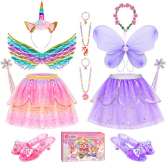Jeowoqao kids princess dress set for imaginative play and storytelling.
