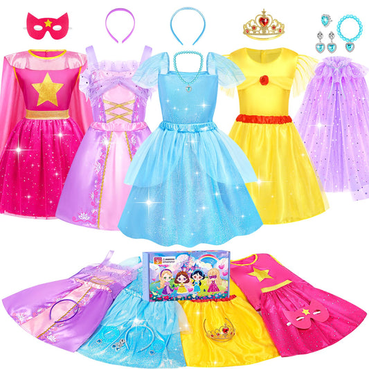 Jeowoqao princess dress set cap with cape for imaginative playtime.