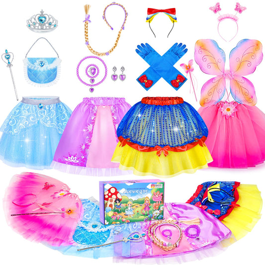 Jeowoqao princess dress set with fluffy tutu skirts sparks imaginative dress-up play