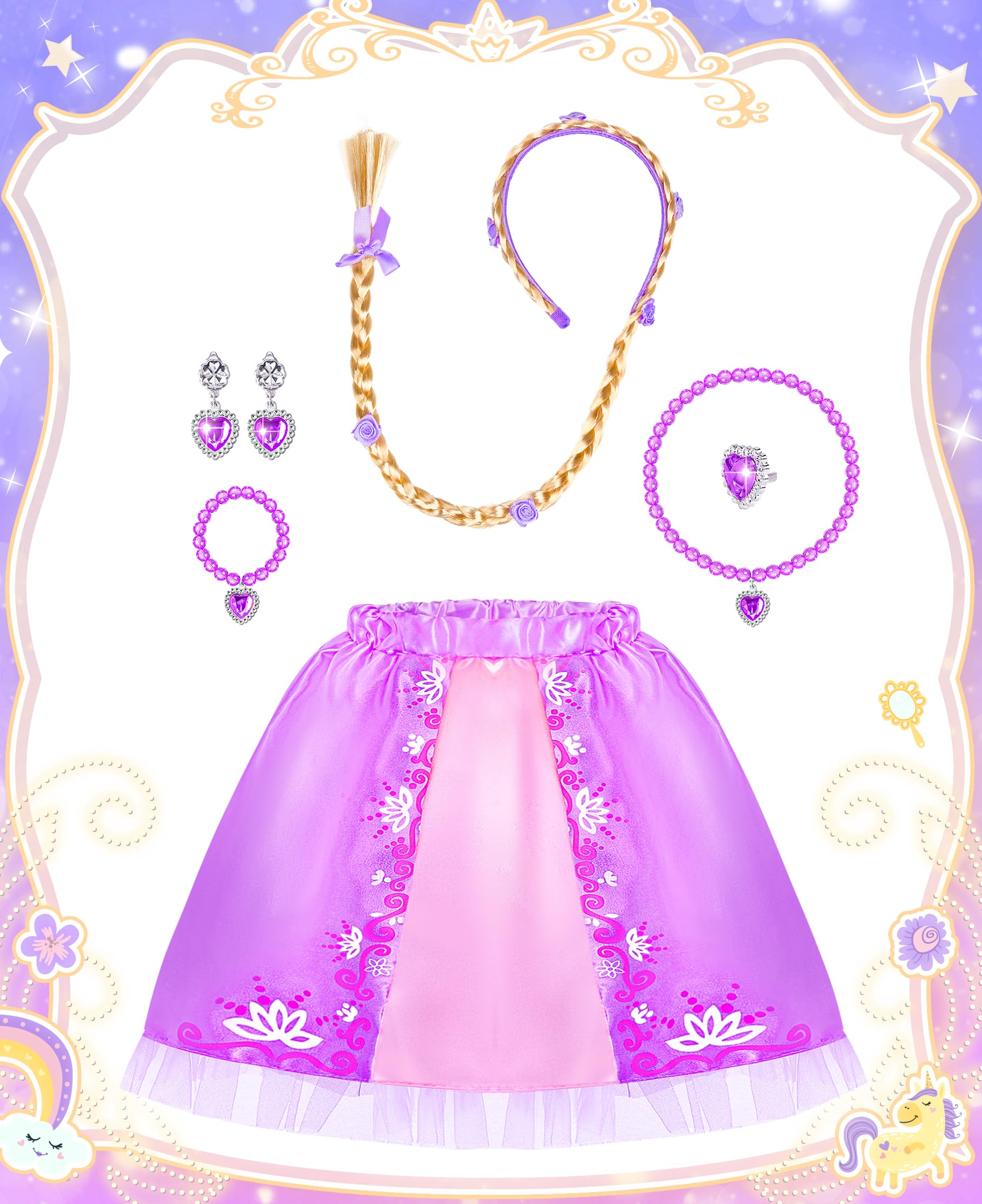 Jeowoqao gloves finish elegant princess outfits for pretend play