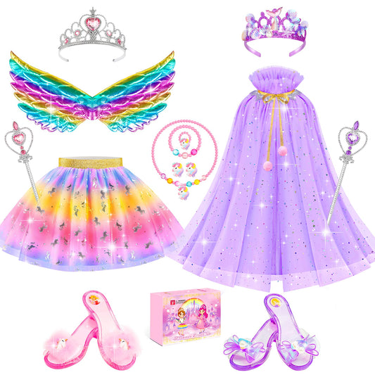 Jeowoqao princess treasure chest with complete dress-up accessories for imaginative play.