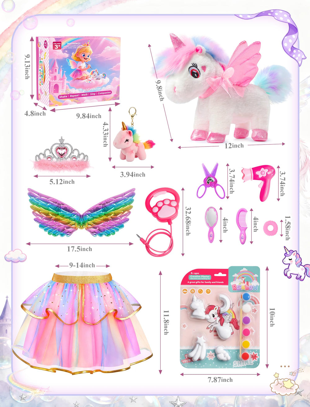 Jeowoqao sparkling skirt with star sequins adds whimsy.