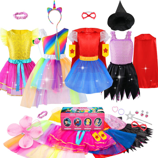 Jeowoqao treasure chest dress-up trunk open for imaginative play