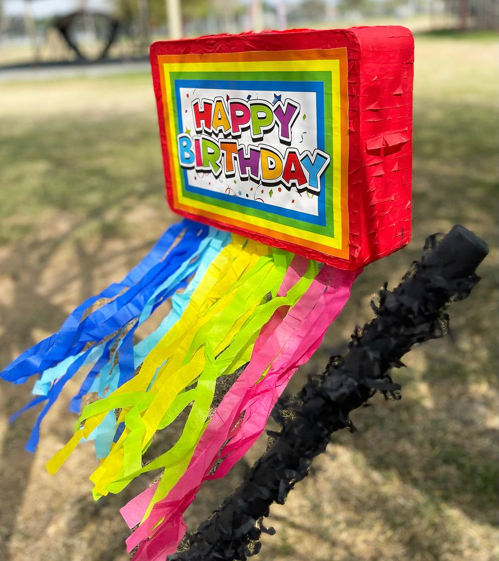 Jergrim Pinata bandana adds colorful flair for a playful reveal.