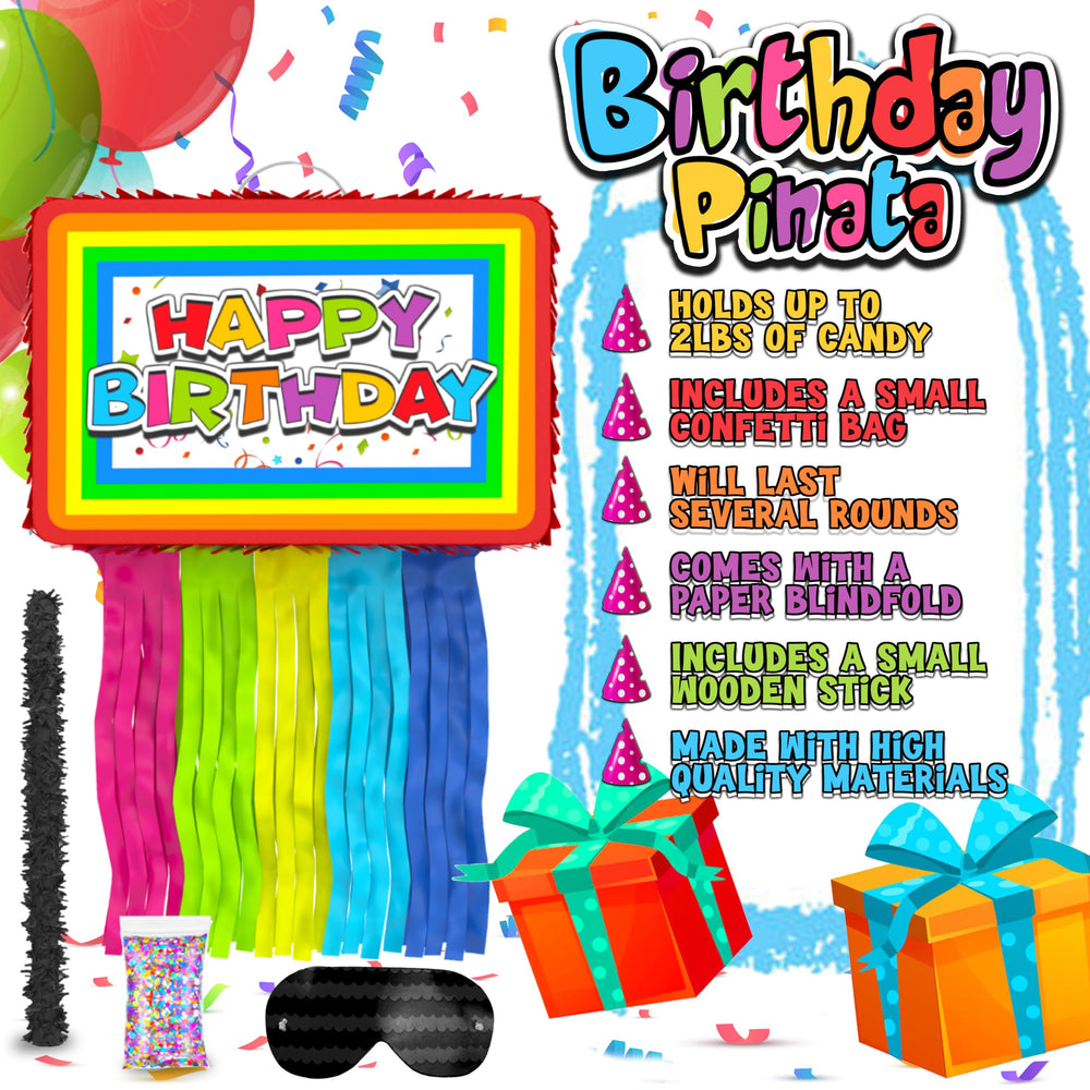 Jergrim Pinata with wooden hitting stick for interactive celebration.