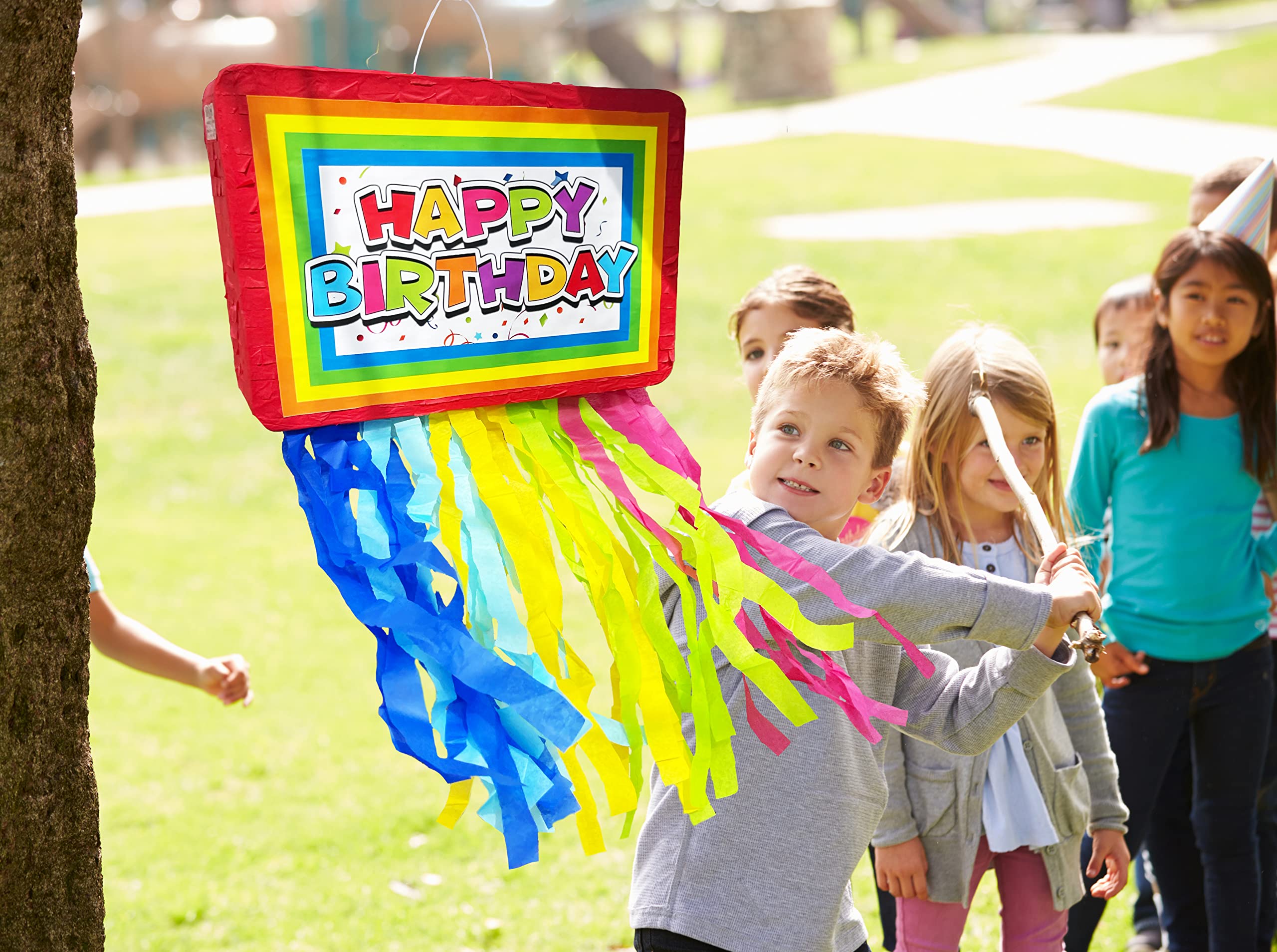 Jergrim Pinata crafted from recycled cardboard and tissue paper for sustainability.