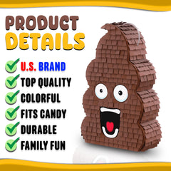 Jergrim Poop Piñata handcrafted from recycled cardboard for durability