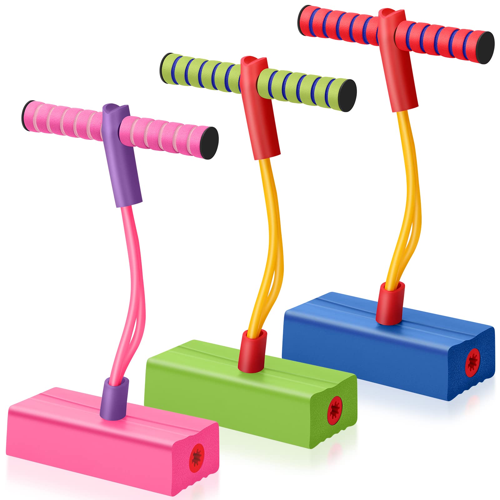 Jerify 3 Pcs Pogo Stick in bright colors for safe outdoor play.