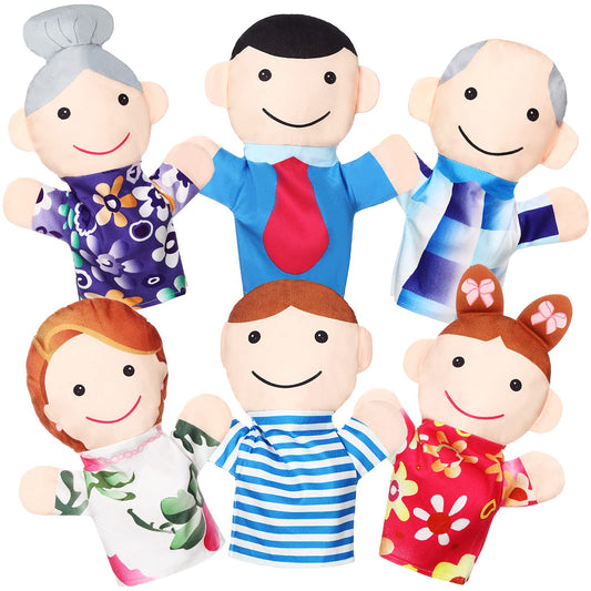 Jerify six-piece family hand puppets group shot for interactive storytelling and play