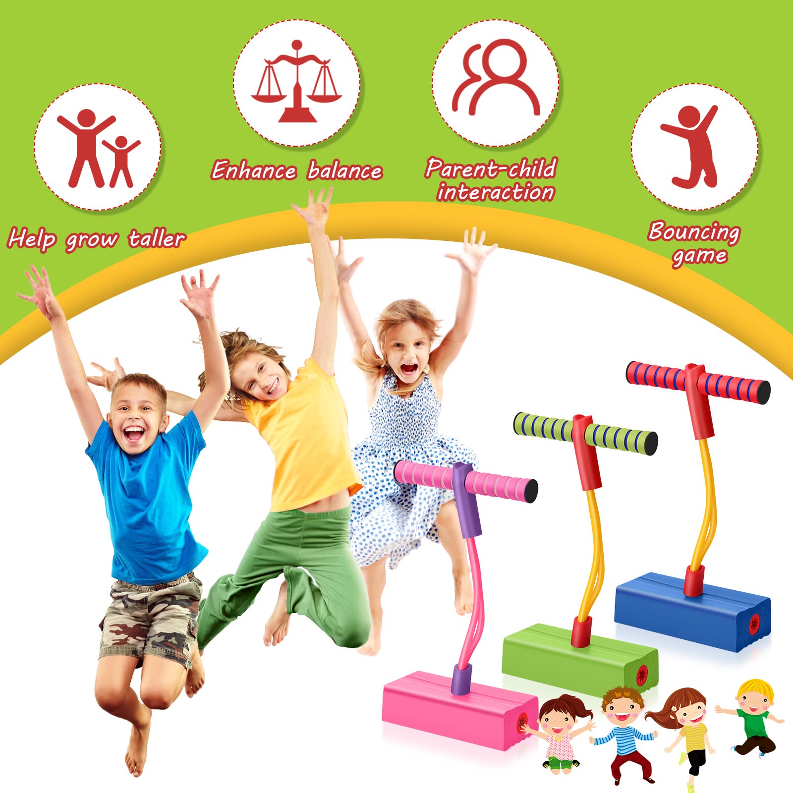 Jerify pogo stick suitable for indoor and outdoor use during parties and holidays.