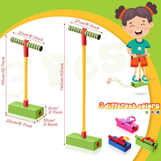 Jerify pogo stick with stretchy hose extended to 55 inches for flexible fun.