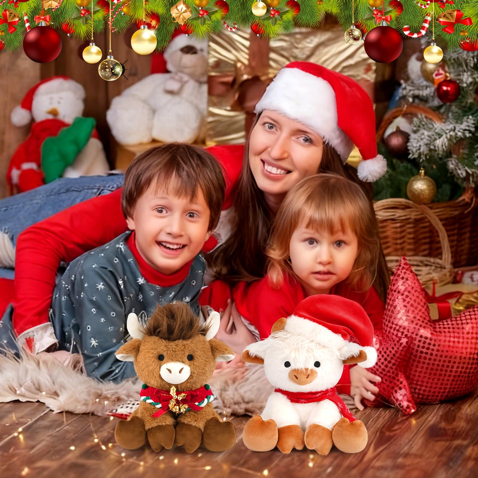 Jerokumi Christmas decor Highland Cow Plush enhances seasonal display