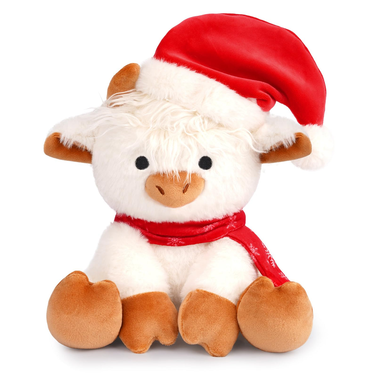 Jerokumi Christmas Highland Cow Plush, 8-inch cuddly centerpiece for festive decor