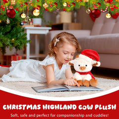 Jerokumi Highland Cow Plush with ultra-soft fur for comforting hugs