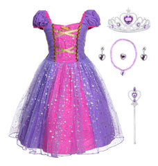 JerrisApparel girl princess dress front view with soft cotton for comfort.