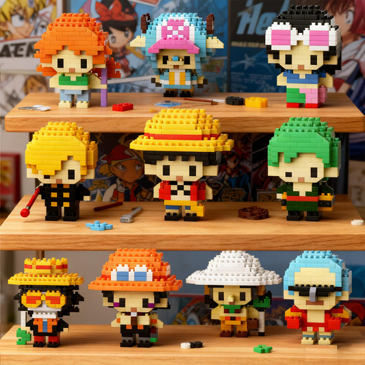 JESGO pirate figures mini headz box shows organized packaging for group building.