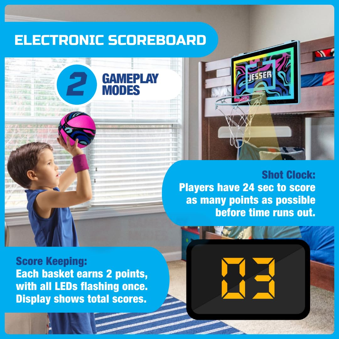 Jesser exclusive 5-inch basketball provides authentic feel for mini hoop games.