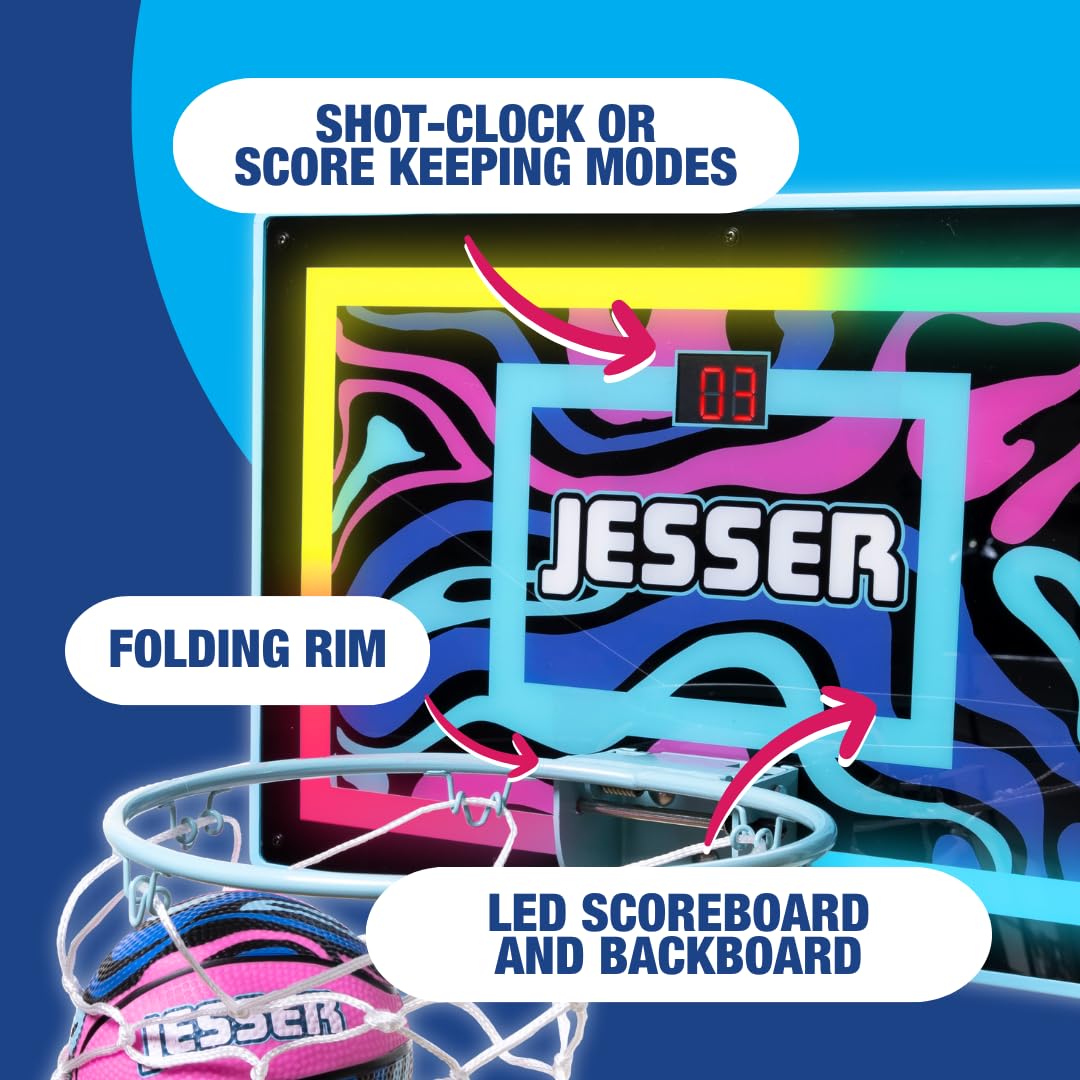 Jesser LED score display highlights scores during solo or group sessions.
