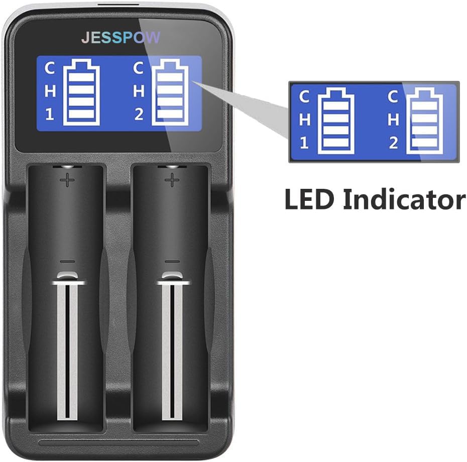 JESSPOW 18500 battery compatibility note: not suitable for 18650 devices.
