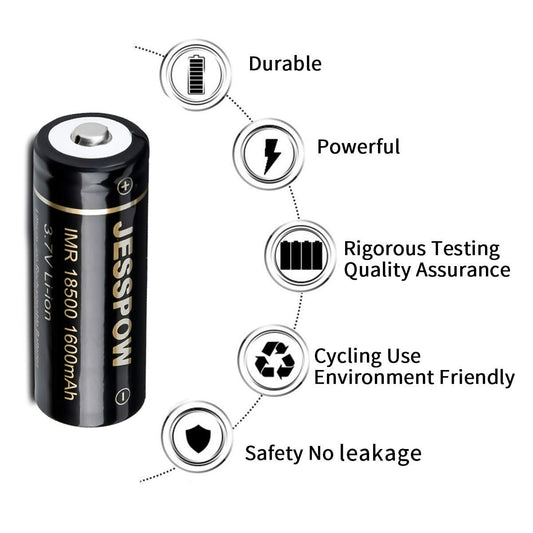JESSPOW 18500 battery inside a flashlight delivers steady nighttime power.