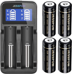 JESSPOW 18500 battery with charger powers devices efficiently and reliably.