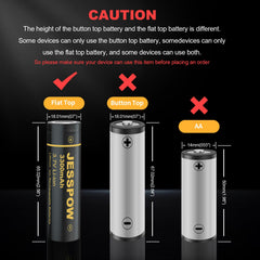 JESSPOW 3300mAh battery suitable for flashlight and camera use.