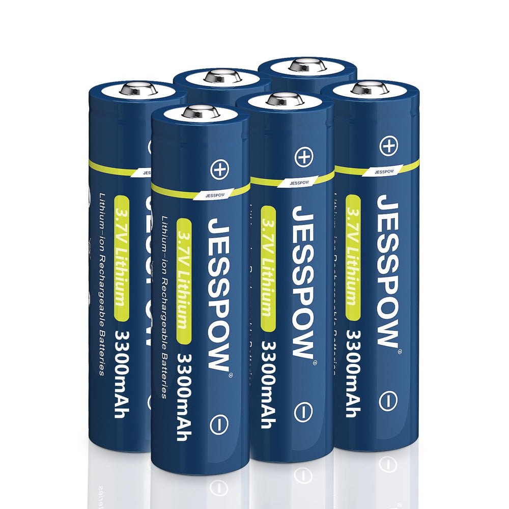 JESSPOW JSP18650 6-pack front view shows compact power for portable devices.