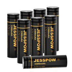JESSPOW rechargeable flat-top battery 3.7V 3300mAh for high-drain devices.