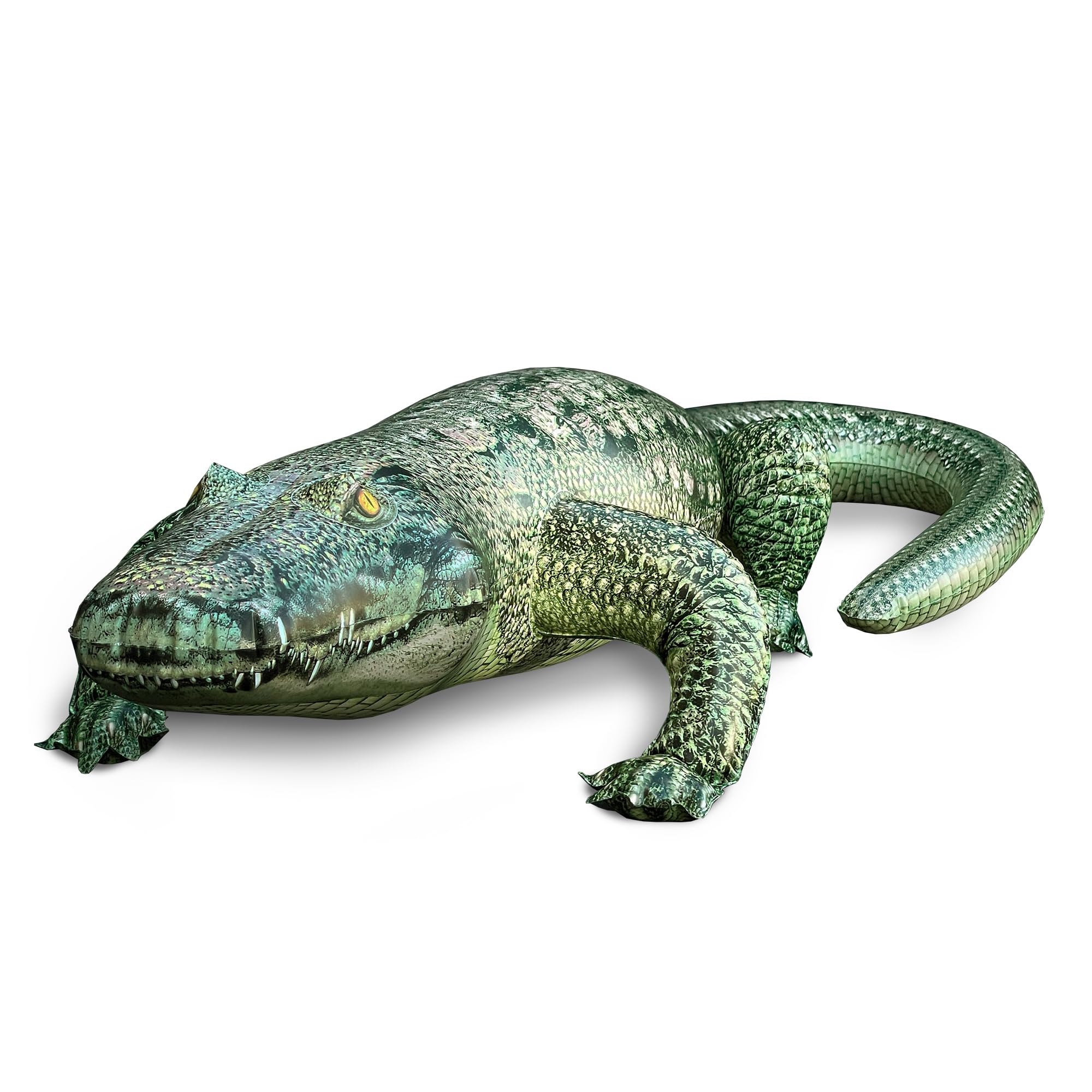 Jet Creations 49-inch inflatable alligator pool toy with lifelike scales for dramatic decor