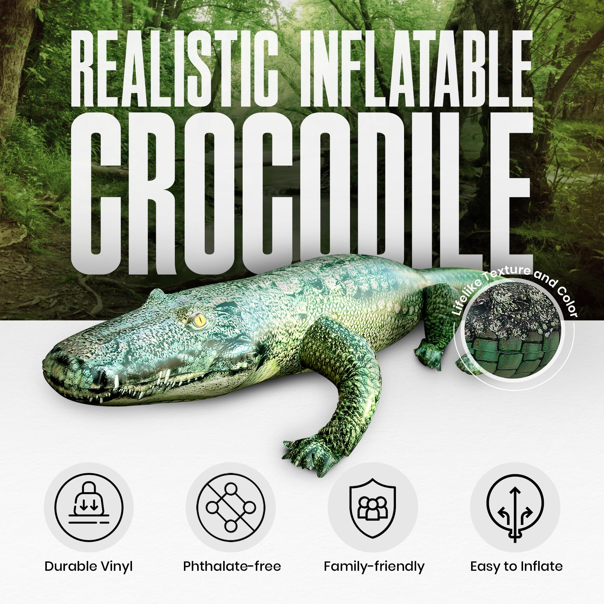 Jet Creations giant green alligator decor ideal for garden displays