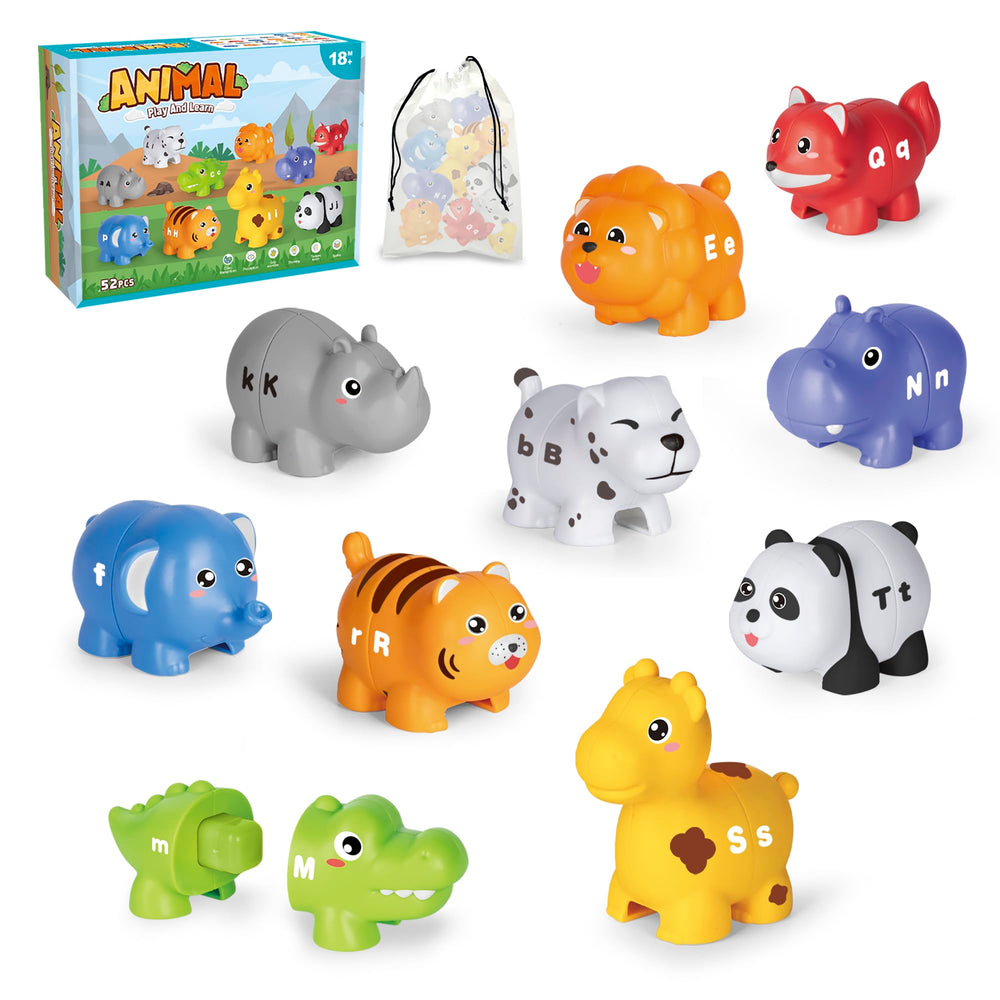 Jetbotell abc-animal-match-game with uppercase and lowercase letters supports early literacy in toddlers