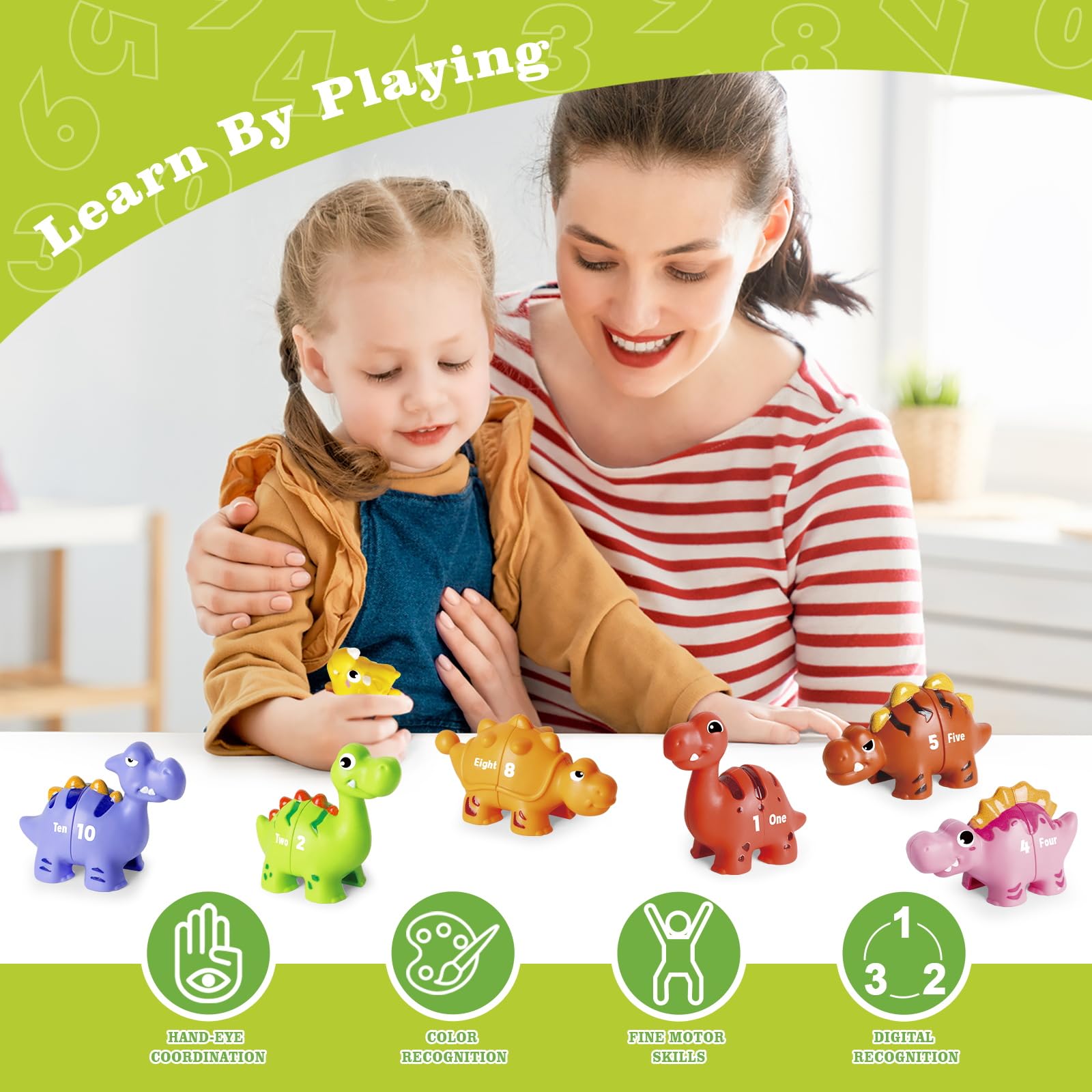 Jetbotell color-sortable dinos help little fingers develop grip and visual discrimination