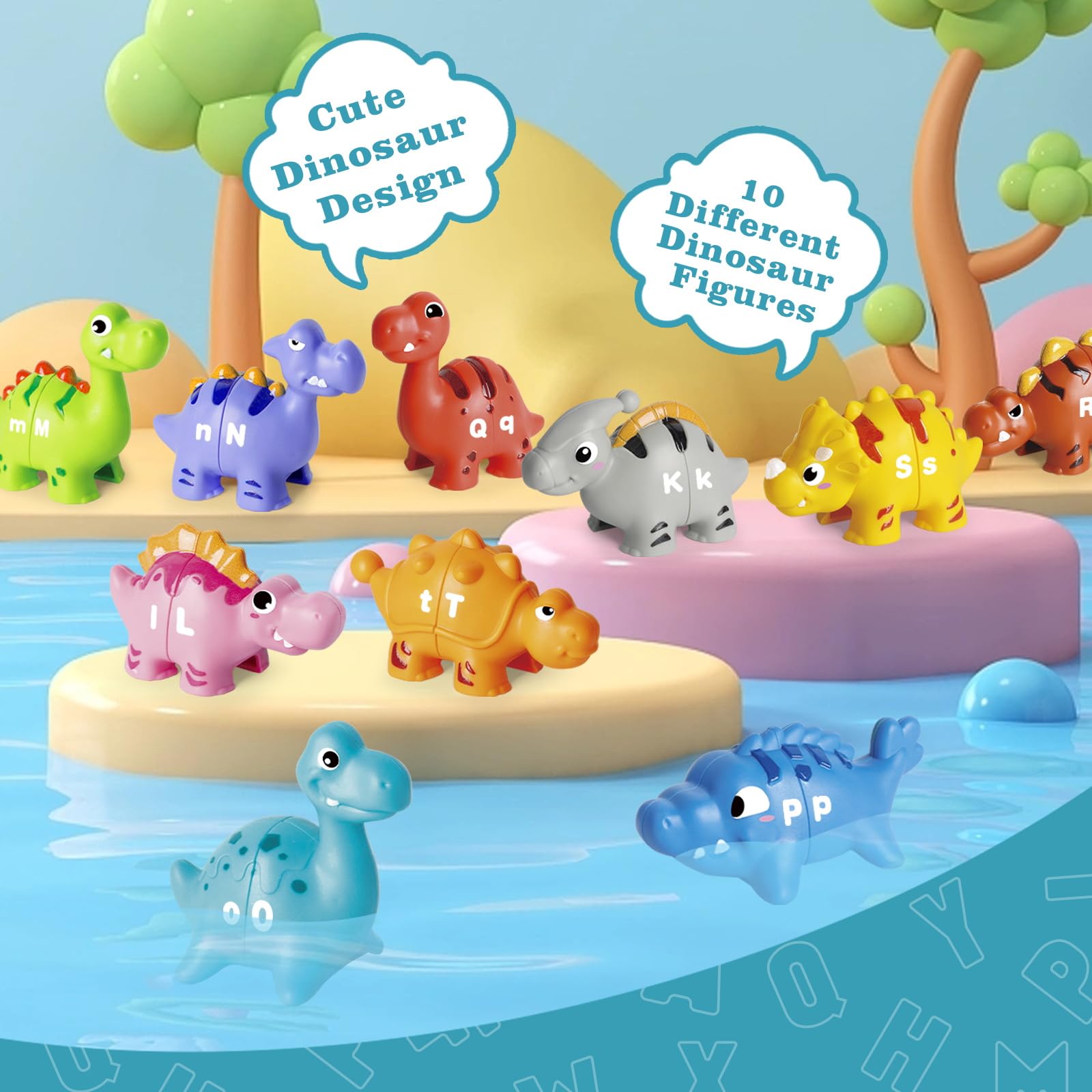 Jetbotell colorfully illustrated alphabet dinosaurs support letter learning during fun playtime.
