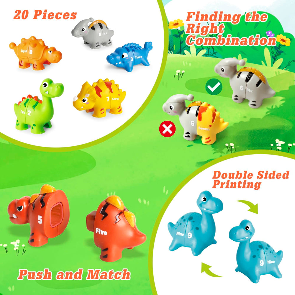 Jetbotell double-sided dinosaur tiles support versatile puzzles and repeated practice