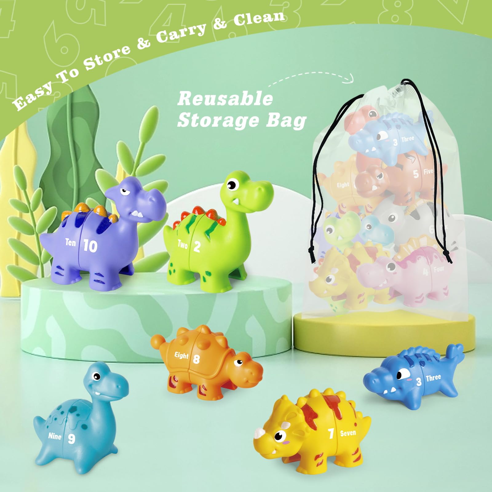Jetbotell drawstring bag keeps dino toys organized after exciting play sessions