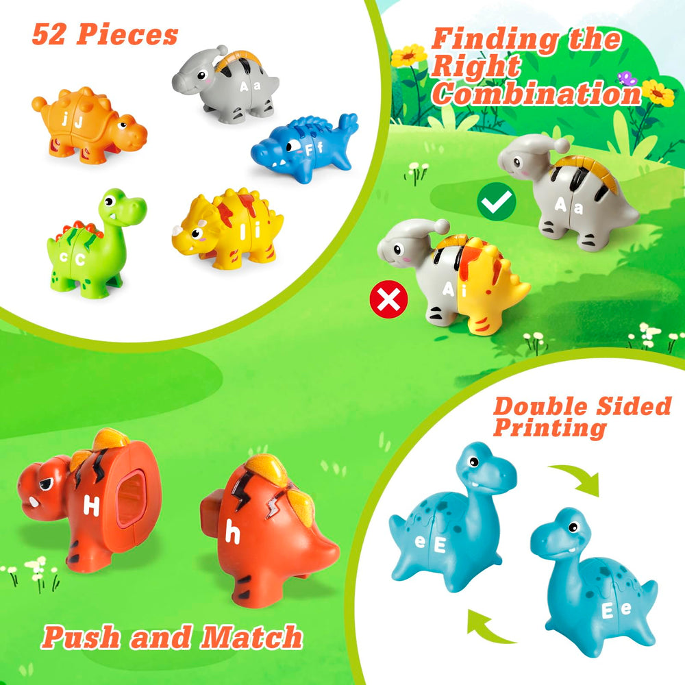 Jetbotell toddler fine motor toys strengthen fingers while exploring dino tails and heads.