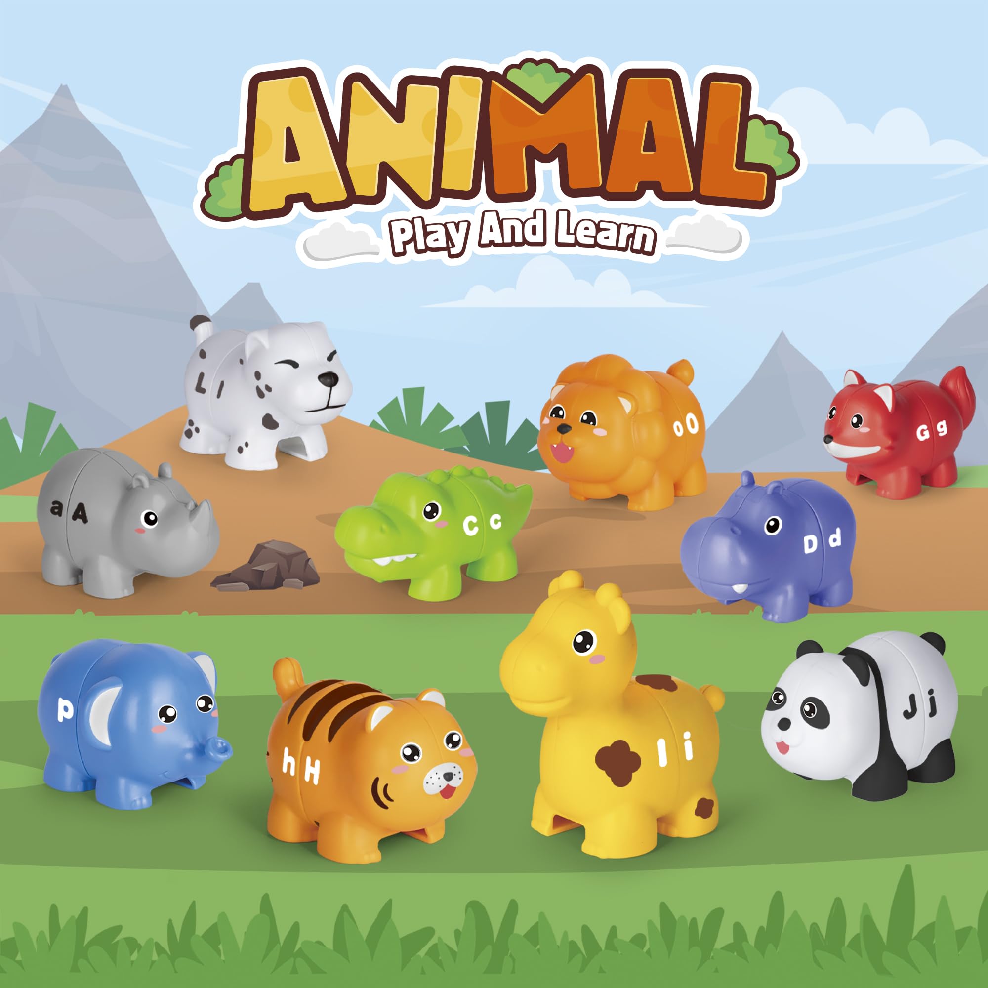 Jetbotell uppercase-lowercase pairs help kids recognize letters while having fun with animal pals