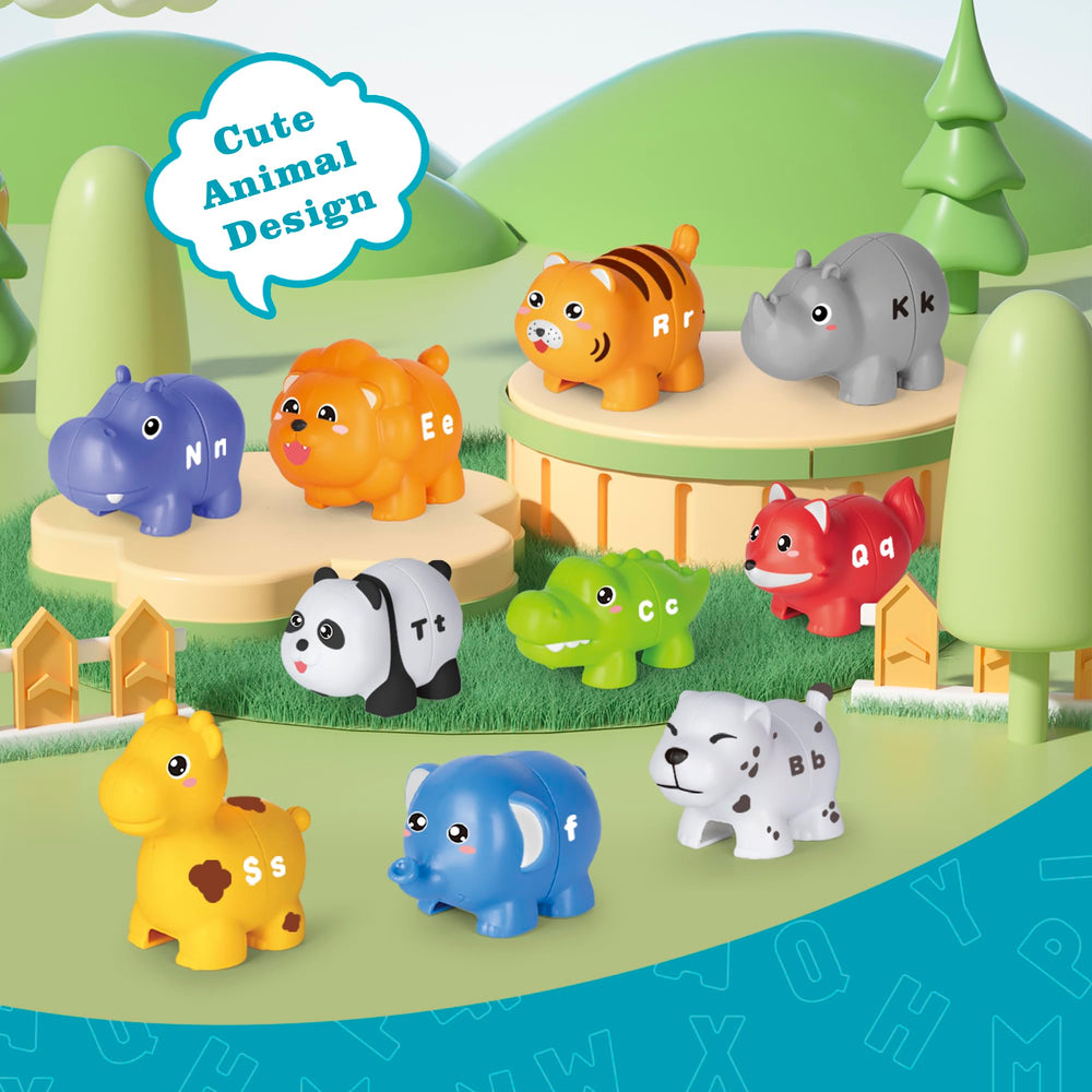 Jetbotell wild-animal-pals-mix-and-match demonstrating color sorting and letter recognition