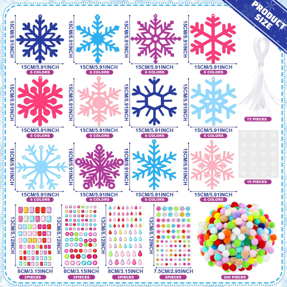 Jetec six-color snowflakes spread for creative holiday crafts and unique decorations
