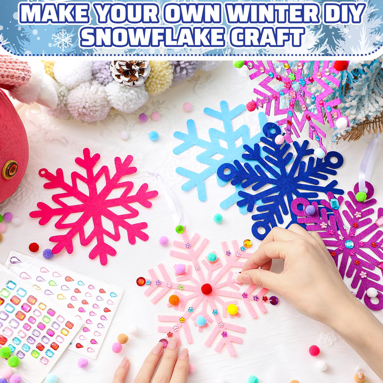 Jetec complete crafting supplies kit for family DIY snowflake decorations