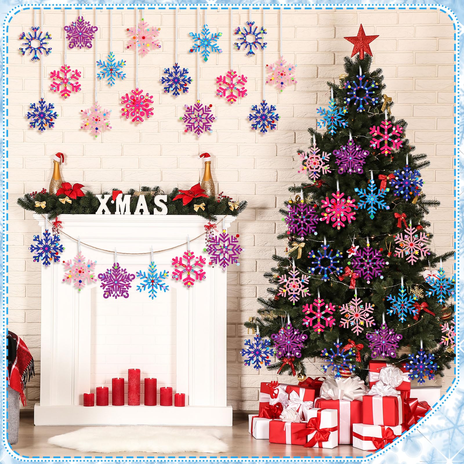 Jetec felt snowflake ornaments close-up highlighting durable material for festive decor