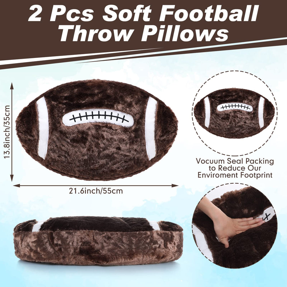 Jetec football pillow embroidery detail enhances authentic football look.